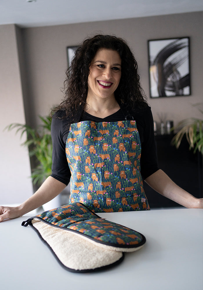Highland Cow Print Popsy Apron