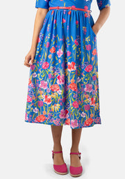 Haisley Floral Garden Border Print Midi Dress