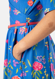 Haisley Floral Garden Border Print Midi Dress