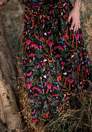 Hallows Potions Print Tiered Hem Cotton Midaxi Dress