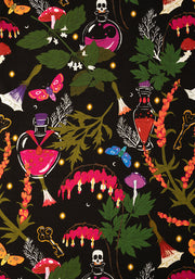 Hallows Potions Print Tiered Hem Cotton Midaxi Dress