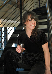 Halo Black Sparkle Velvet Jumpsuit