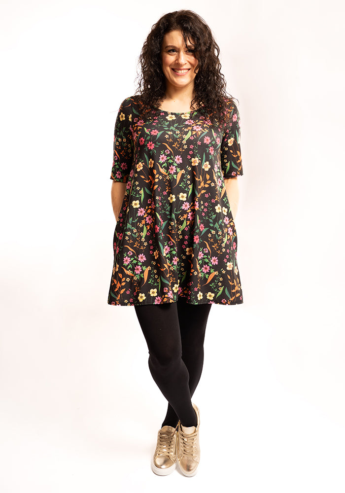 Fourth angle of Hanna Floral Print Jersey Tunic