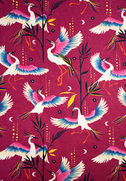 Harinder Dancing Herons Print Viscose Midi Dress