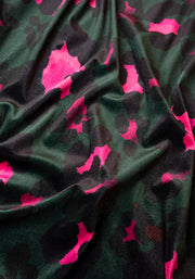 Harlow Large Animal Printed Velour Midi Dress