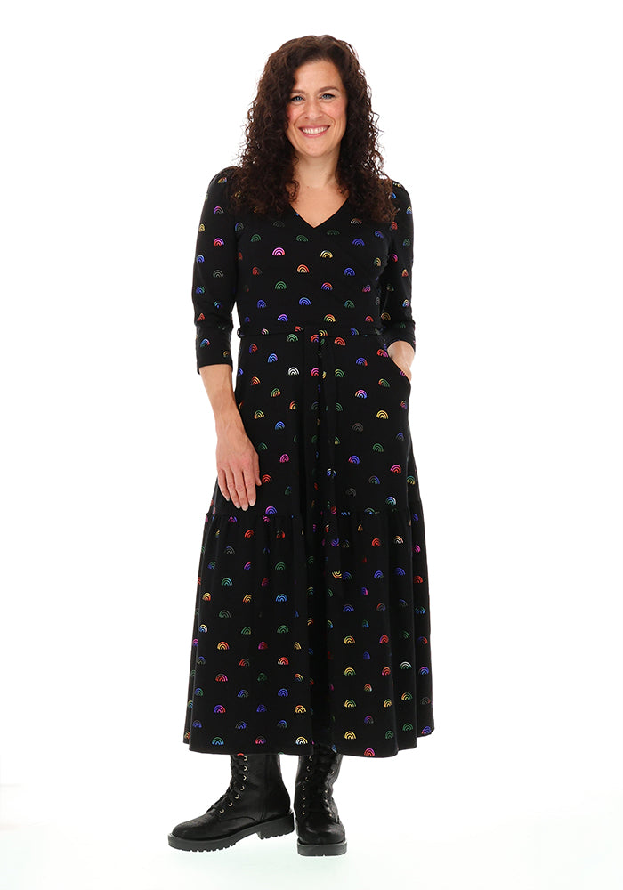 Haven Rainbow Foils Print Cotton Midaxi Dress