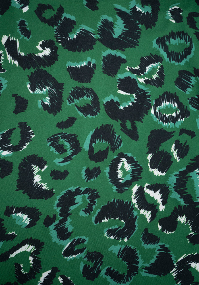 Second angle of Havana Scribble Skin Print Tiered Hem Midaxi Dress
