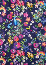 Hayes Peacock Rainbow Garden Print Dress