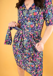 Hayes Peacock Rainbow Garden Print Dress
