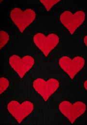 Heart Knit Cardigan Black/Red
