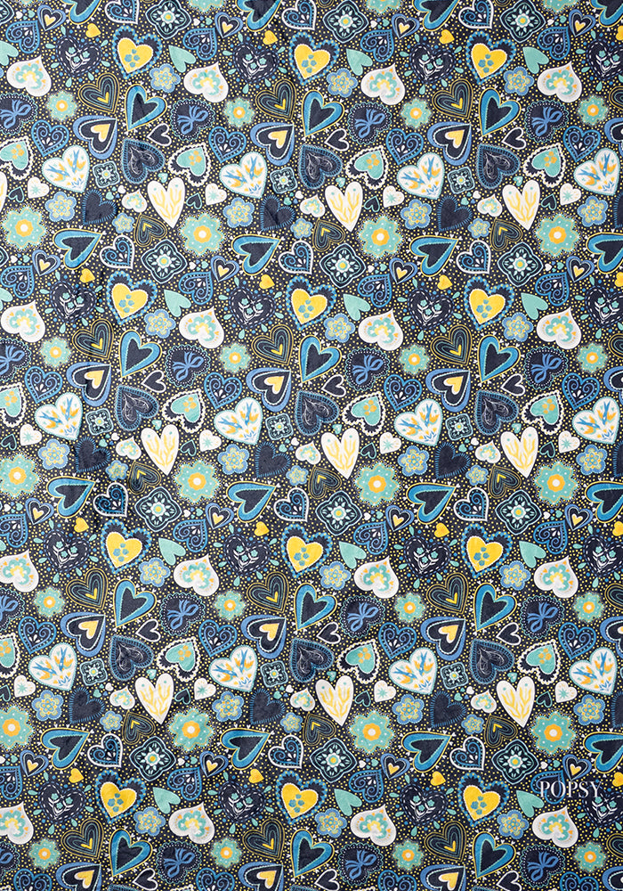 Fifth angle of Pop-under Folklore Hearts Print Plush Blanket