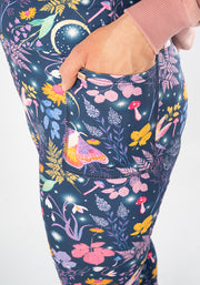 Heath Purple Magical Moth Print Popsy Leggings