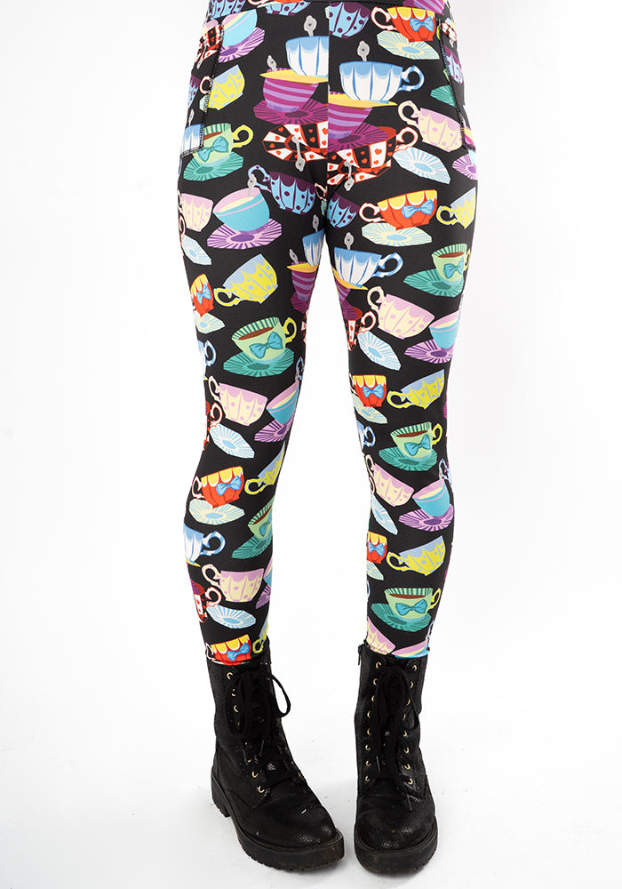 Fourth angle of Heath Tea Cup Stack Print Leggings