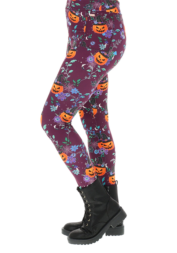 Heath Witchy Pumpkins Print Leggings