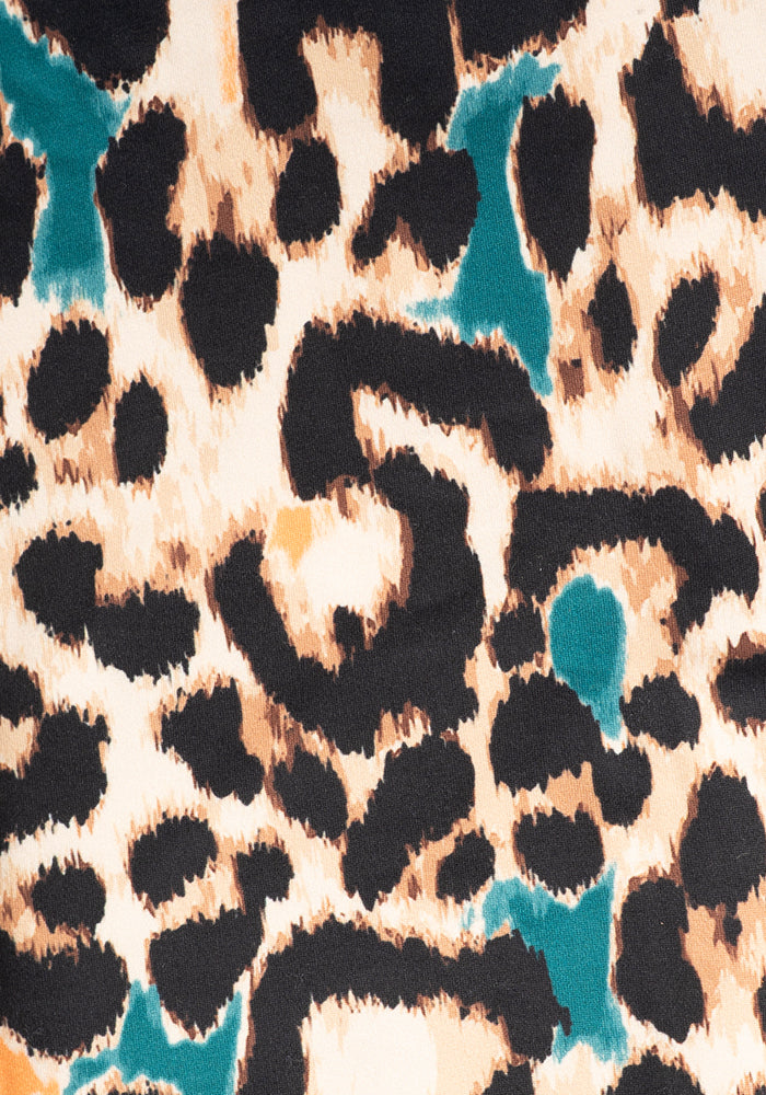 Second angle of Heath Natural Animal Print 2 Pocket Leggings