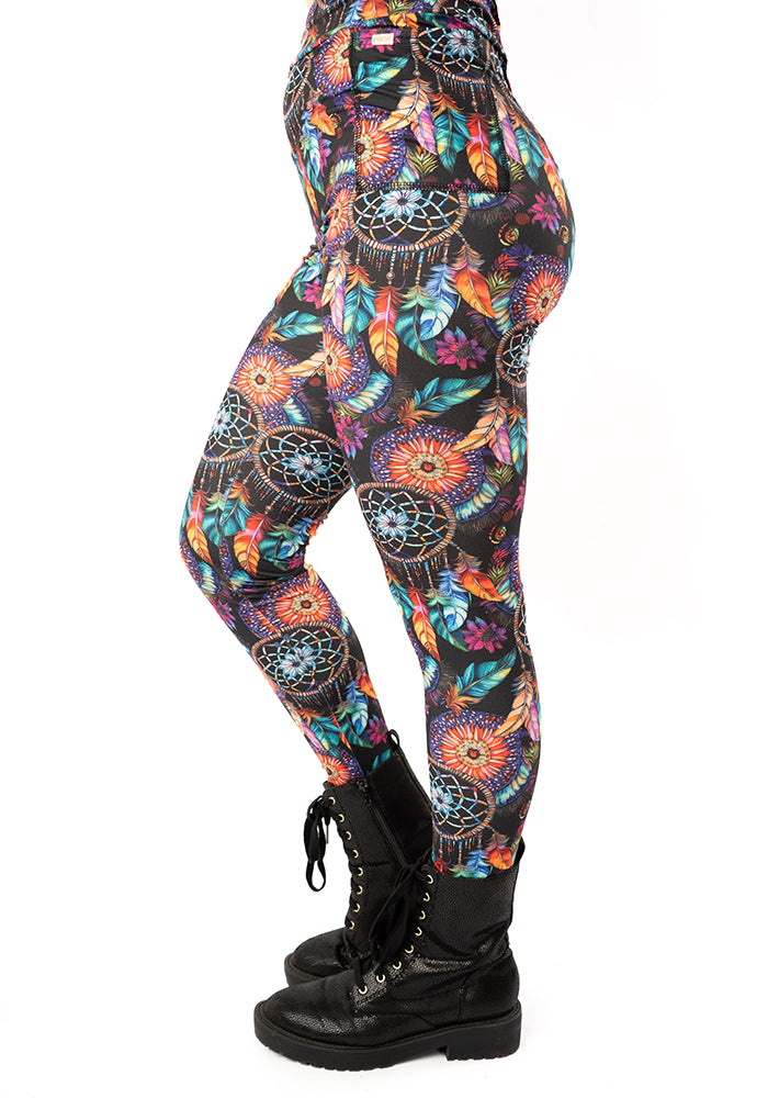 Fifth angle of Heath Dream Catcher Print Leggings