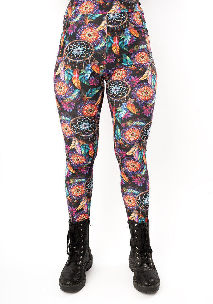 Third angle of Heath Dream Catcher Print Leggings