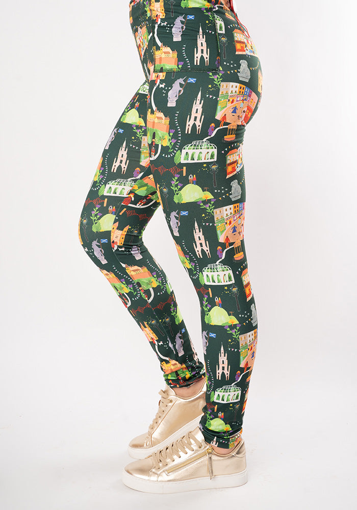 Third angle of Heath Edinburgh Print Leggings