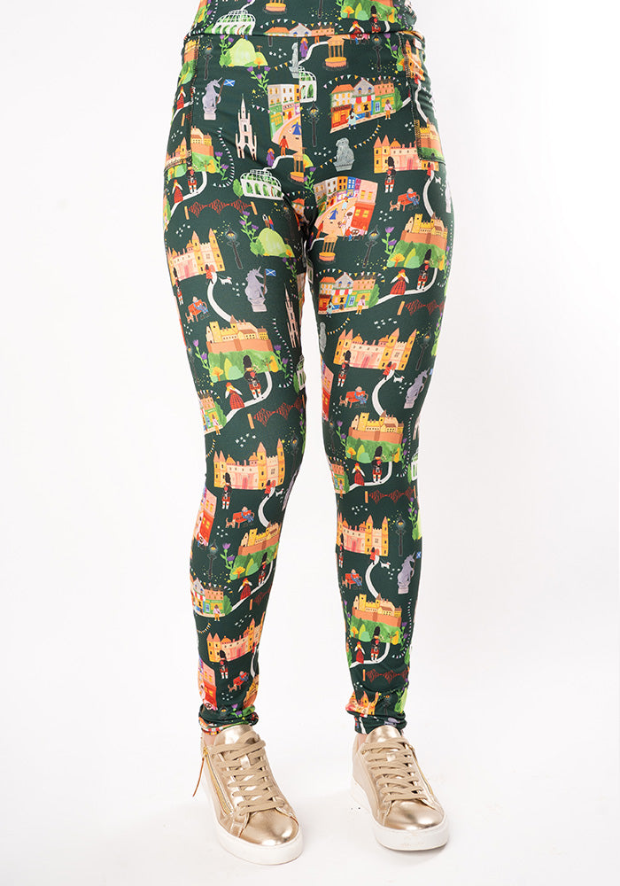 Front view of Heath Edinburgh Print Leggings