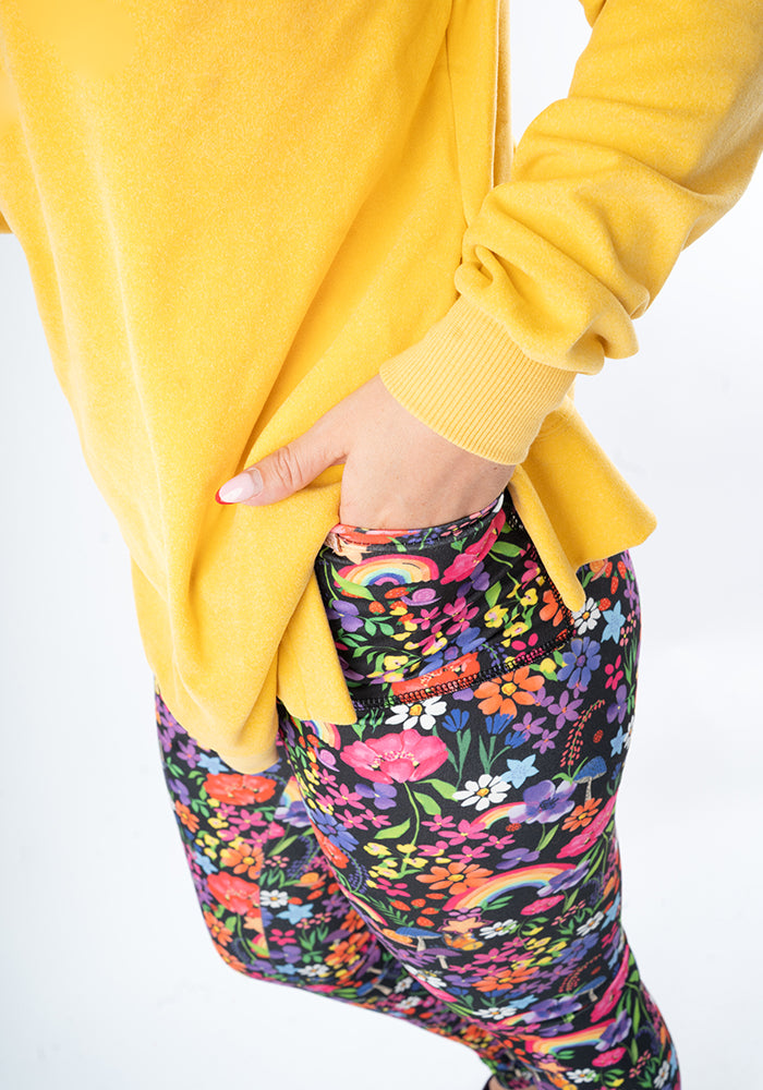 Fifth angle of Heath Garden Rainbow Print Leggings