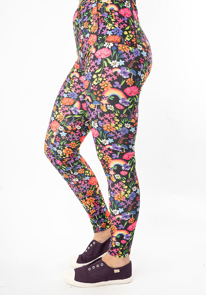 Sixth angle of Heath Garden Rainbow Print Leggings