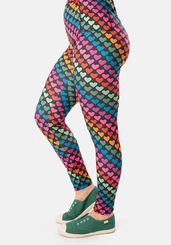 Sixth angle of Heath Heart Conversational Print Popsy Leggings
