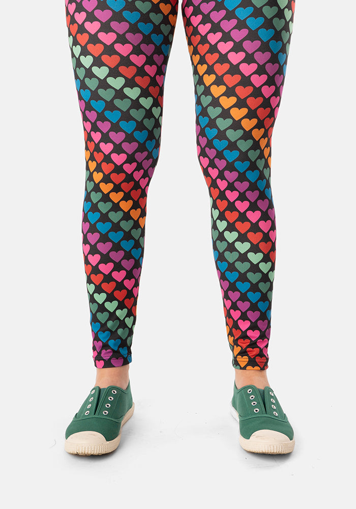 Fifth angle of Heath Heart Conversational Print Popsy Leggings