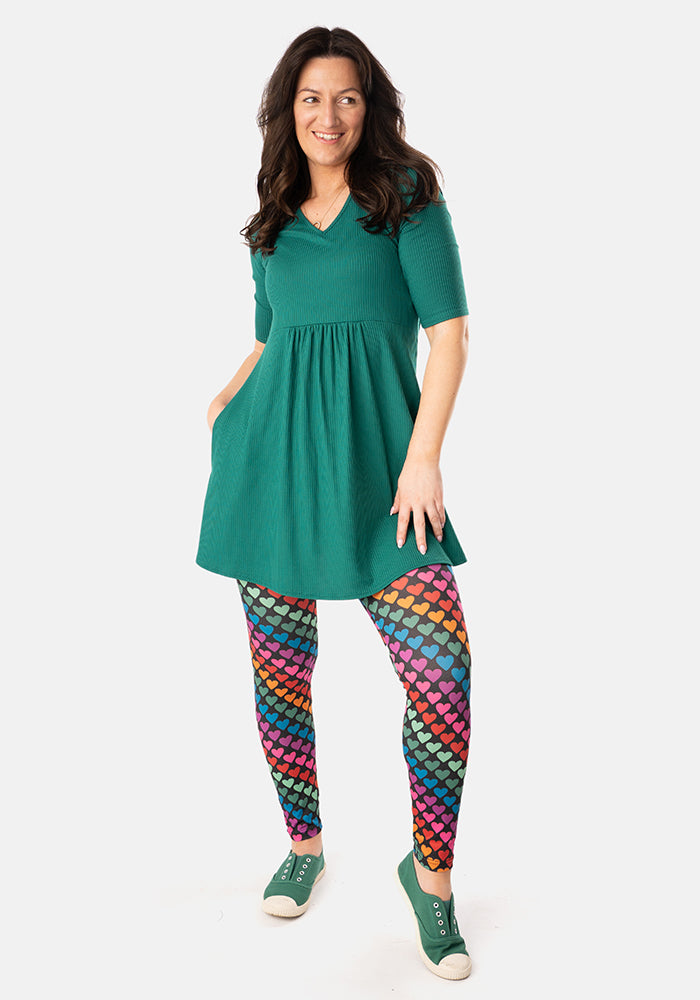 Fourth angle of Heath Heart Conversational Print Popsy Leggings