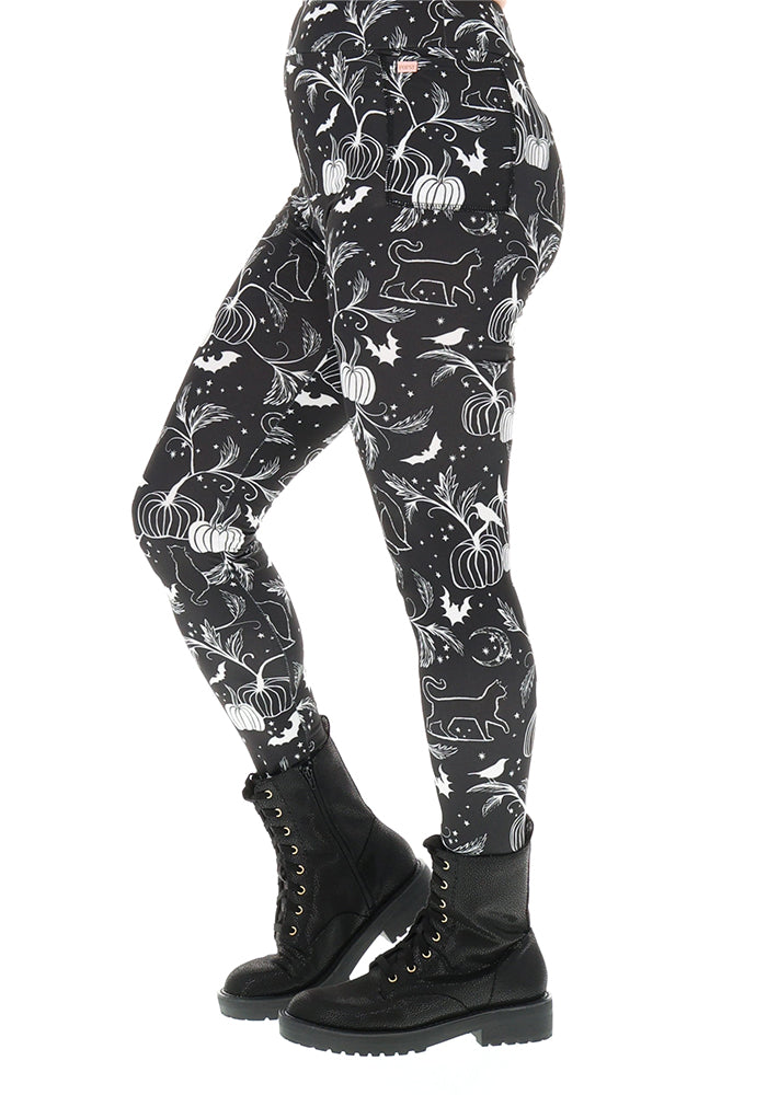 Heath Mono Pumpkins &amp; Cats Print Leggings