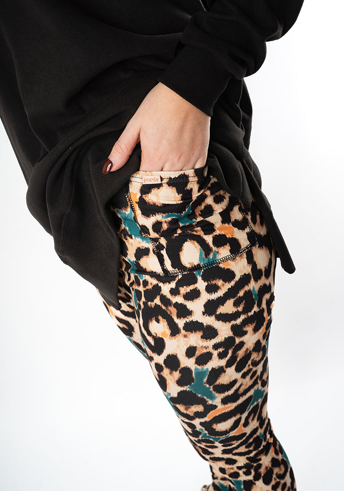 Fifth angle of Heath Natural Animal Print 2 Pocket Leggings