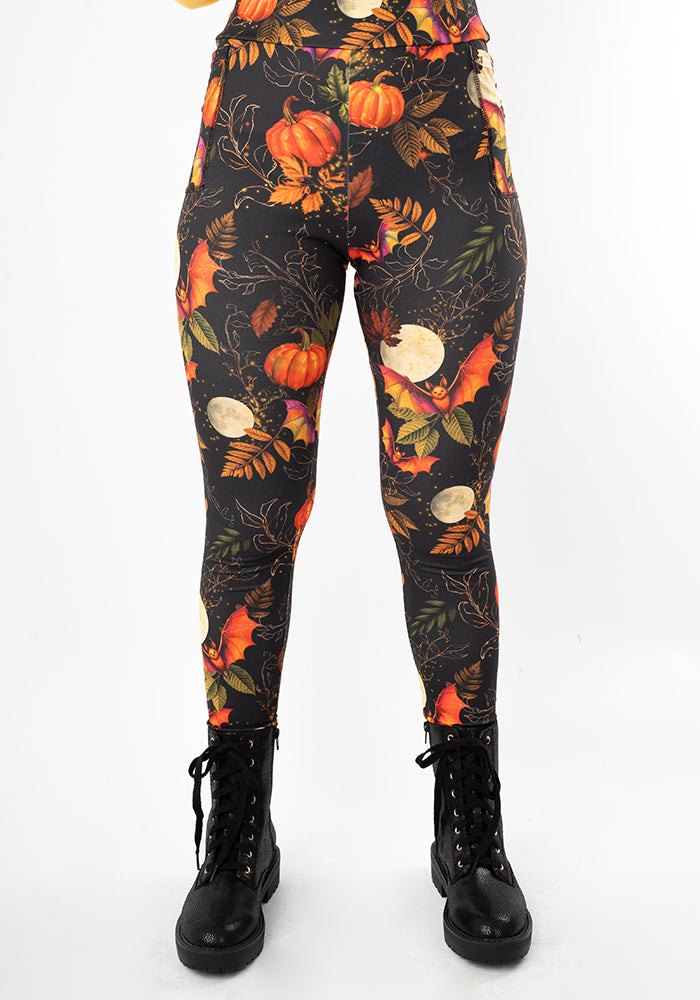 Heath Pumpkin & Bat Print Leggings