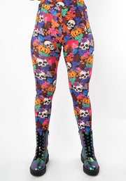 Heath Pumpkin & Skull Print Leggings