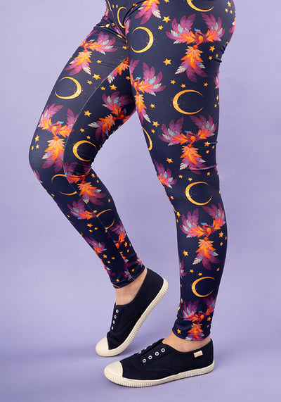 Heath Purple Phoenix Print Popsy Leggings