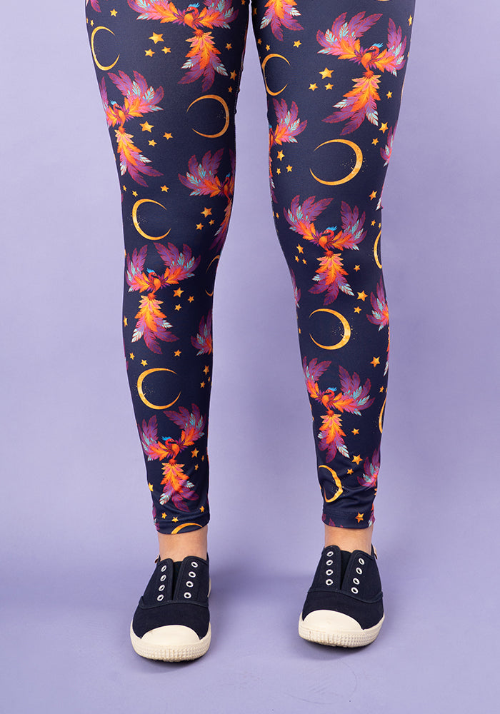 Heath Purple Phoenix Print Popsy Leggings