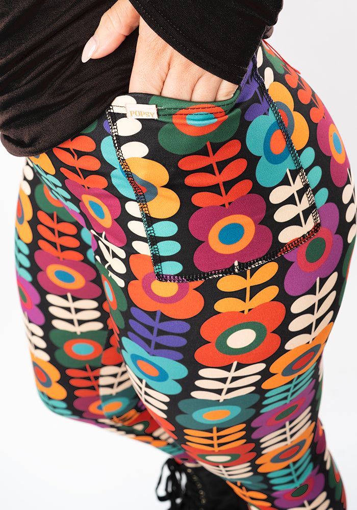 Eighth angle of Heath Retro Flower Print Leggings