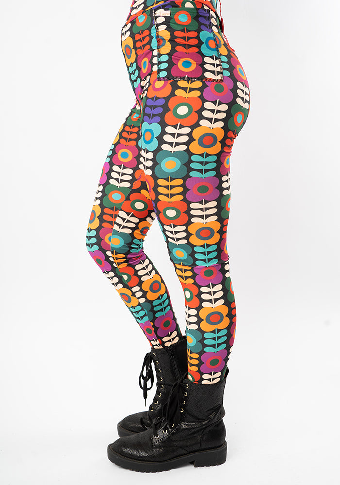 Fifth angle of Heath Retro Flower Print Leggings