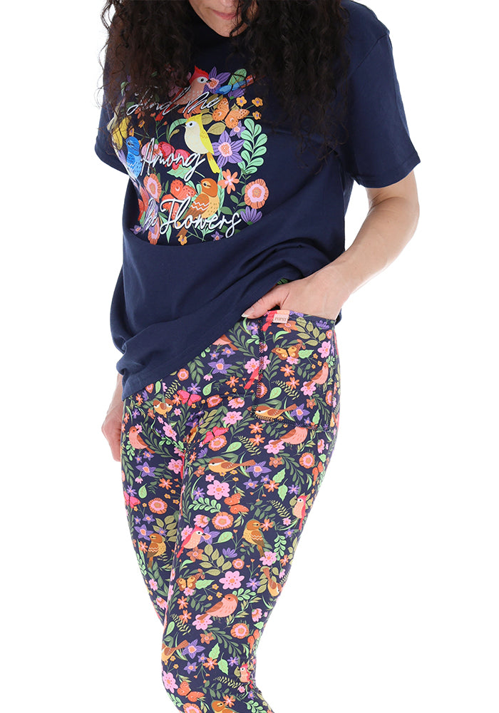 Fourth angle of Heath Spring Bird Print Leggings