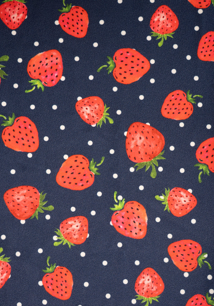 Second angle of Heath Strawberry Print Popsy Leggings