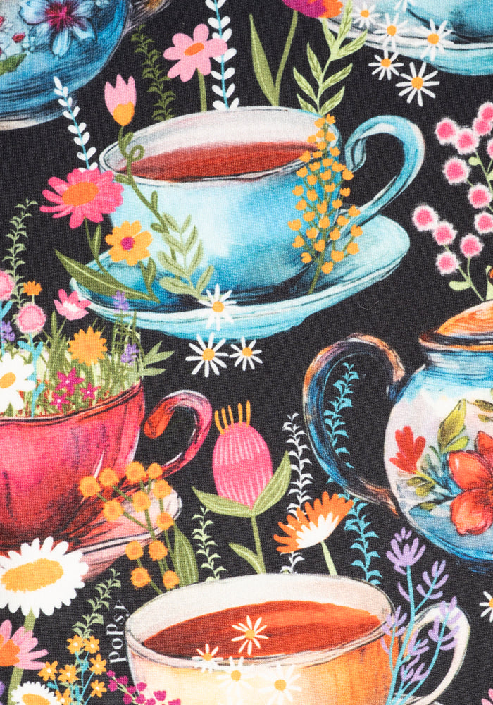 Second angle of Heath Tea Cup Print Leggings