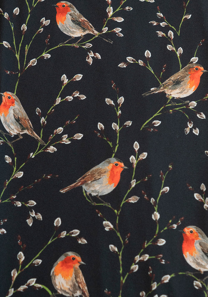 Heath Black Robins Print Leggings