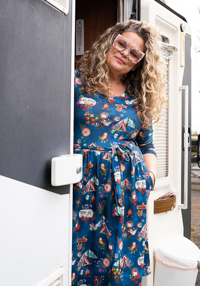 Third angle of Heidi-May Camping Print Dress