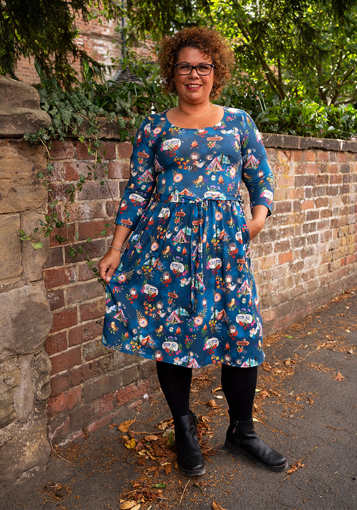 Front view of Heidi-May Camping Print Dress