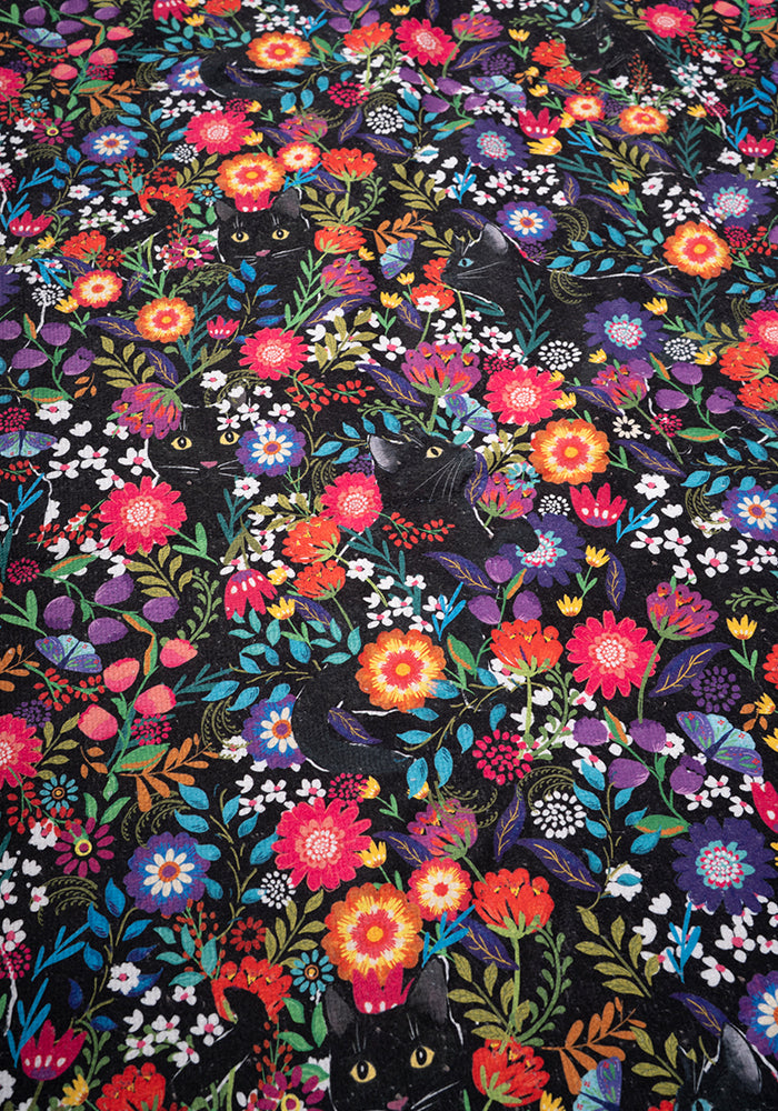 Fourth angle of Hidden Cat Print Jumbo Bath Sheet