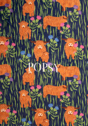 Pop-under Highland Cow Print Plush Blanket