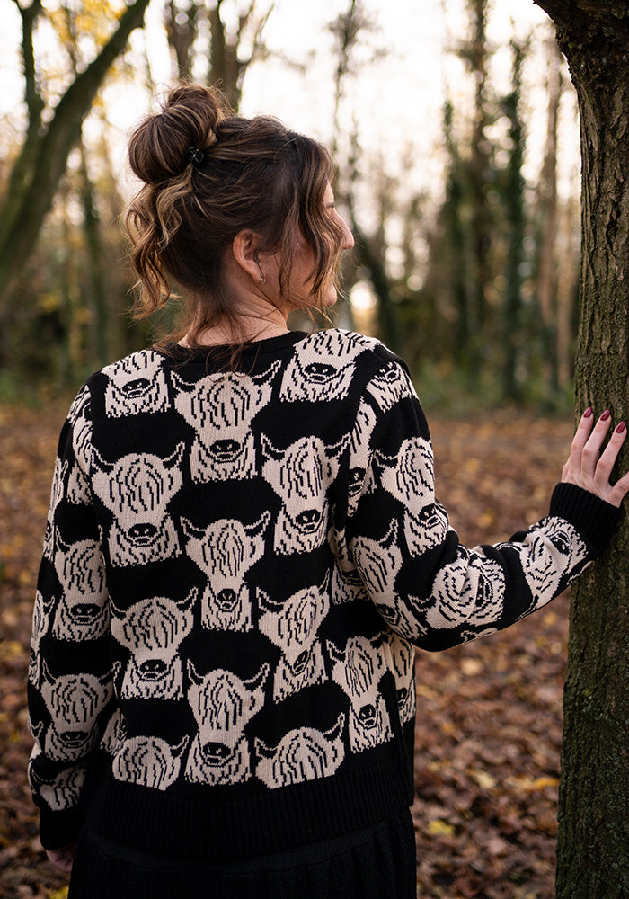 Seventh angle of Highland Cow Knit Cardigan