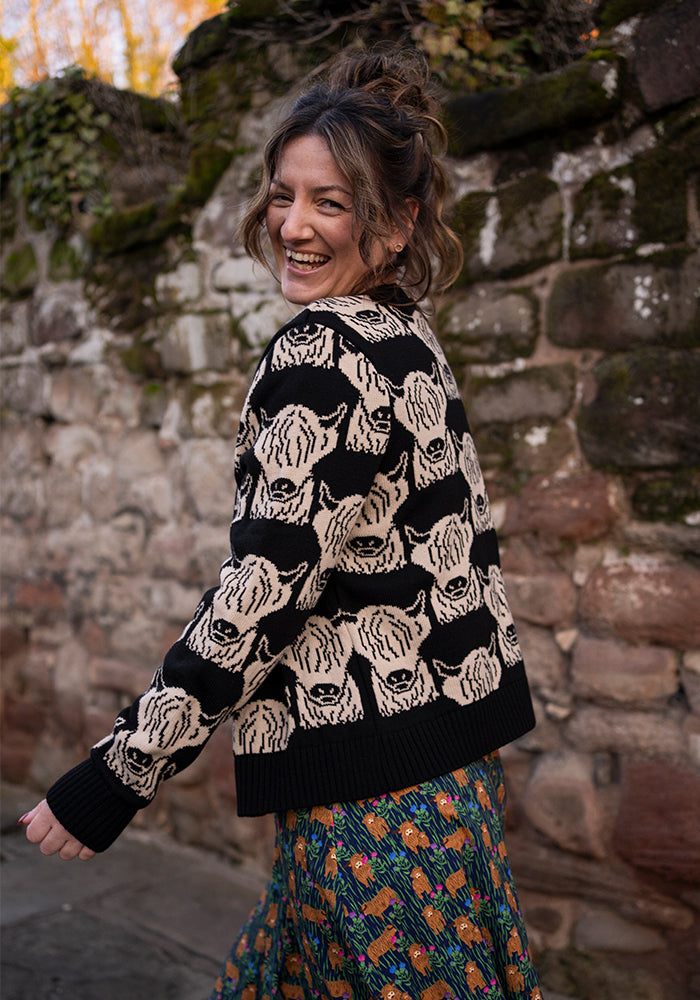 Fifth angle of Highland Cow Knit Cardigan