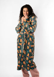 Highland Cow Print Hooded Dressing Gown