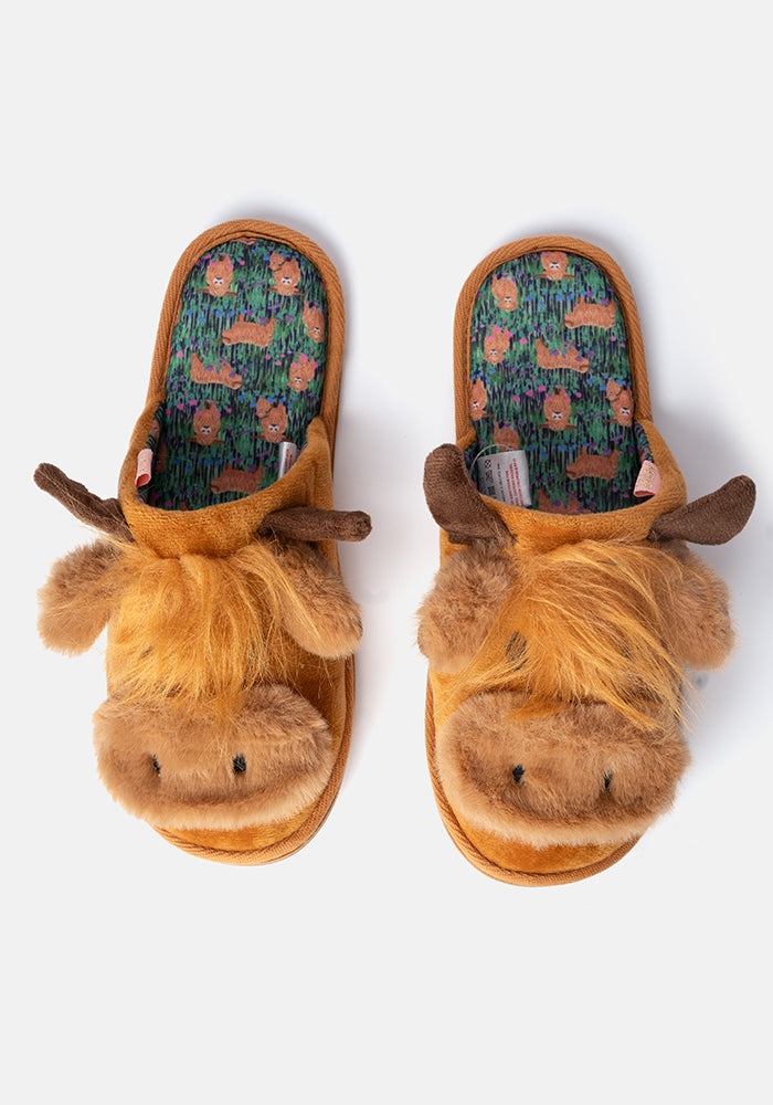 Highland Cow Mule Slippers