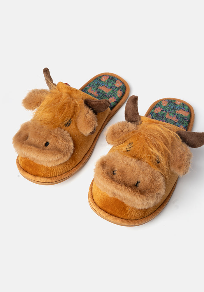 Highland Cow Mule Slippers