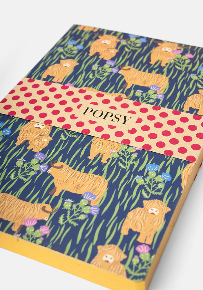 Popsy Highland Cow Print Notebook